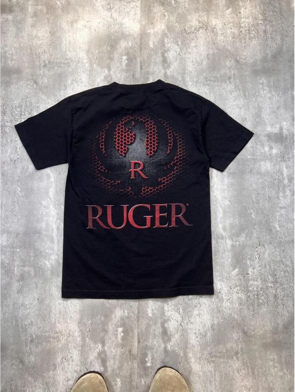 Ruger Logo Graphic T-Shirt Black Red Double Sided